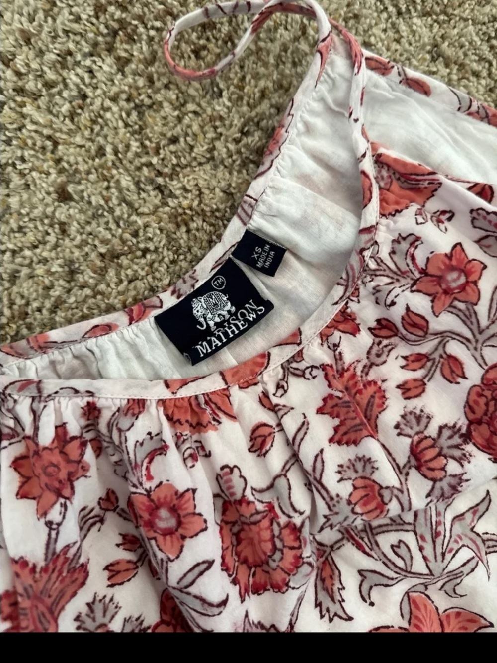 Madison Mathews 100% Cotton Pink Floral Maxi Dress size XS/Small - Picture 7 of 12